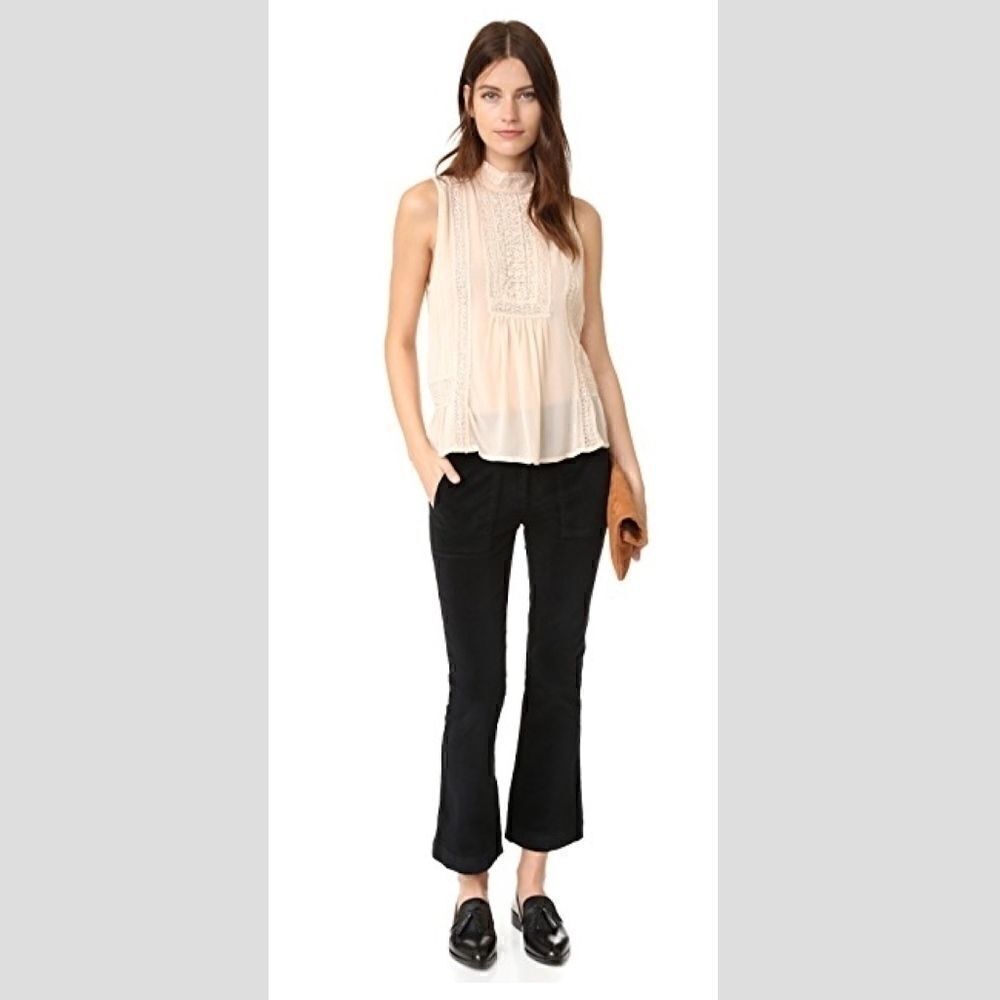 3x1 W3 Patch Bell Crop Pants Black Overdye Women